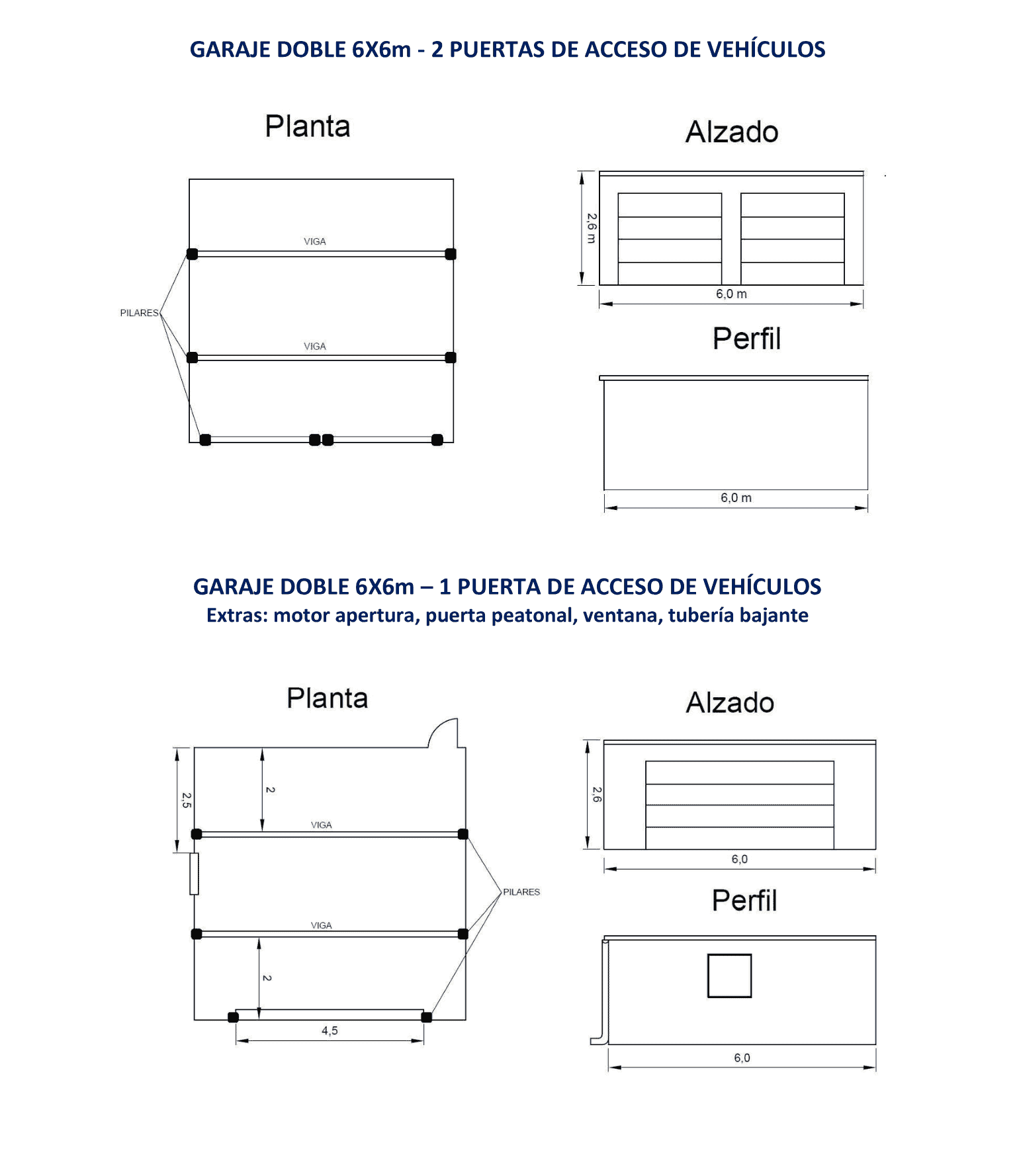 PLANOS DE GARAJE DOBLE